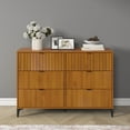 thumbnail image 1 of GALANO Adult 6-Drawer Dresser, Amber Walnut Finish, Guest or Bedroom Storage, 1 of 14