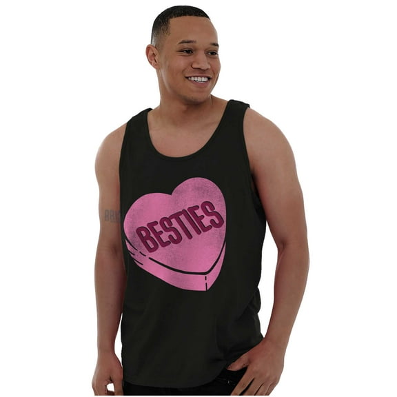 Galantine's Besties Candy Heart Tank Top Tee Shirt Women Brisco Brands X
