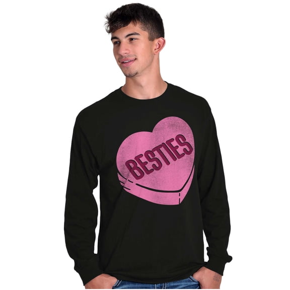 Galantine's Besties Candy Heart Women's Long Sleeve T Shirt Brisco Brands S