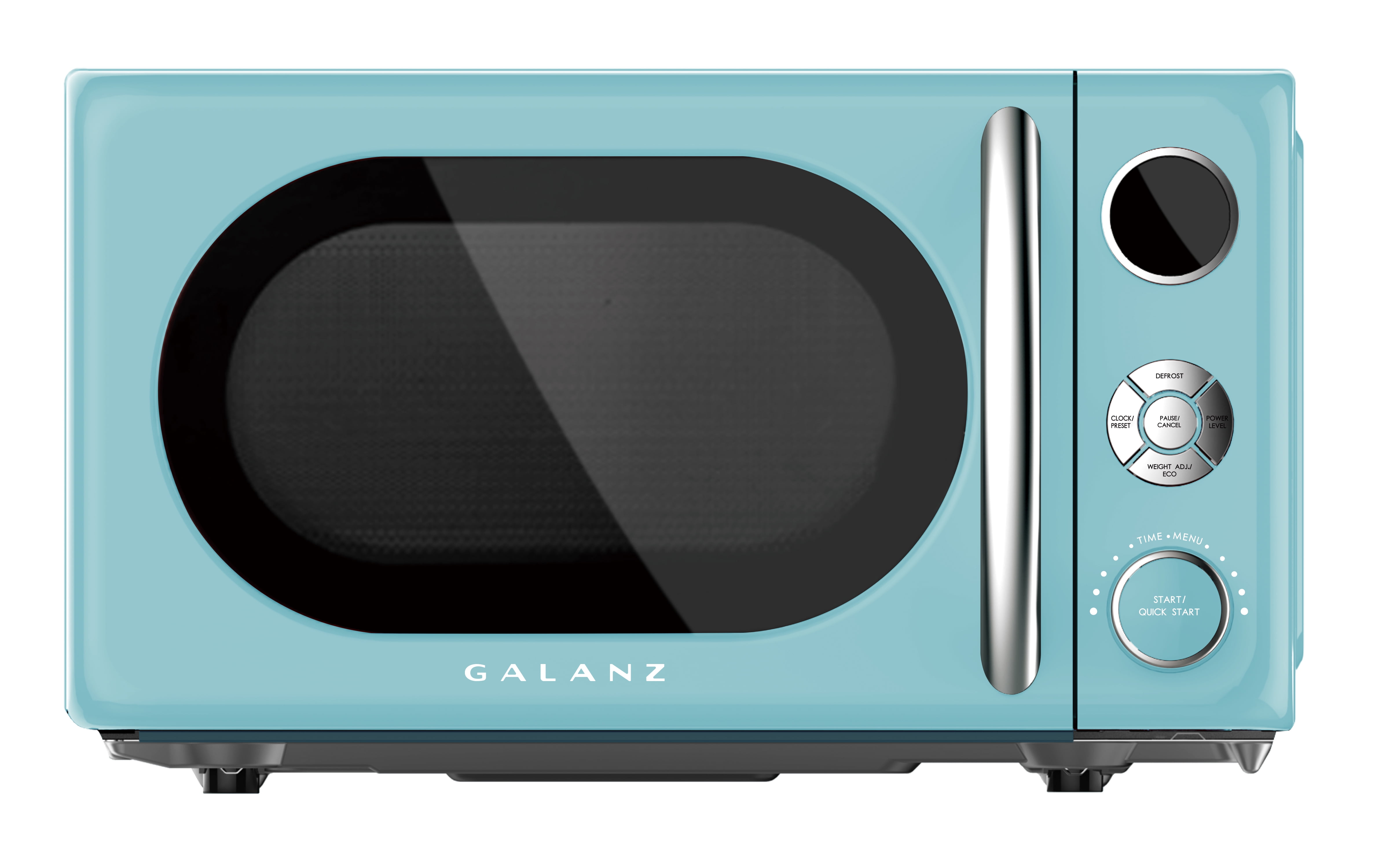 Galanz 0.7 Cu ft Retro Countertop Microwave Oven, 700 Watts, Blue, New
