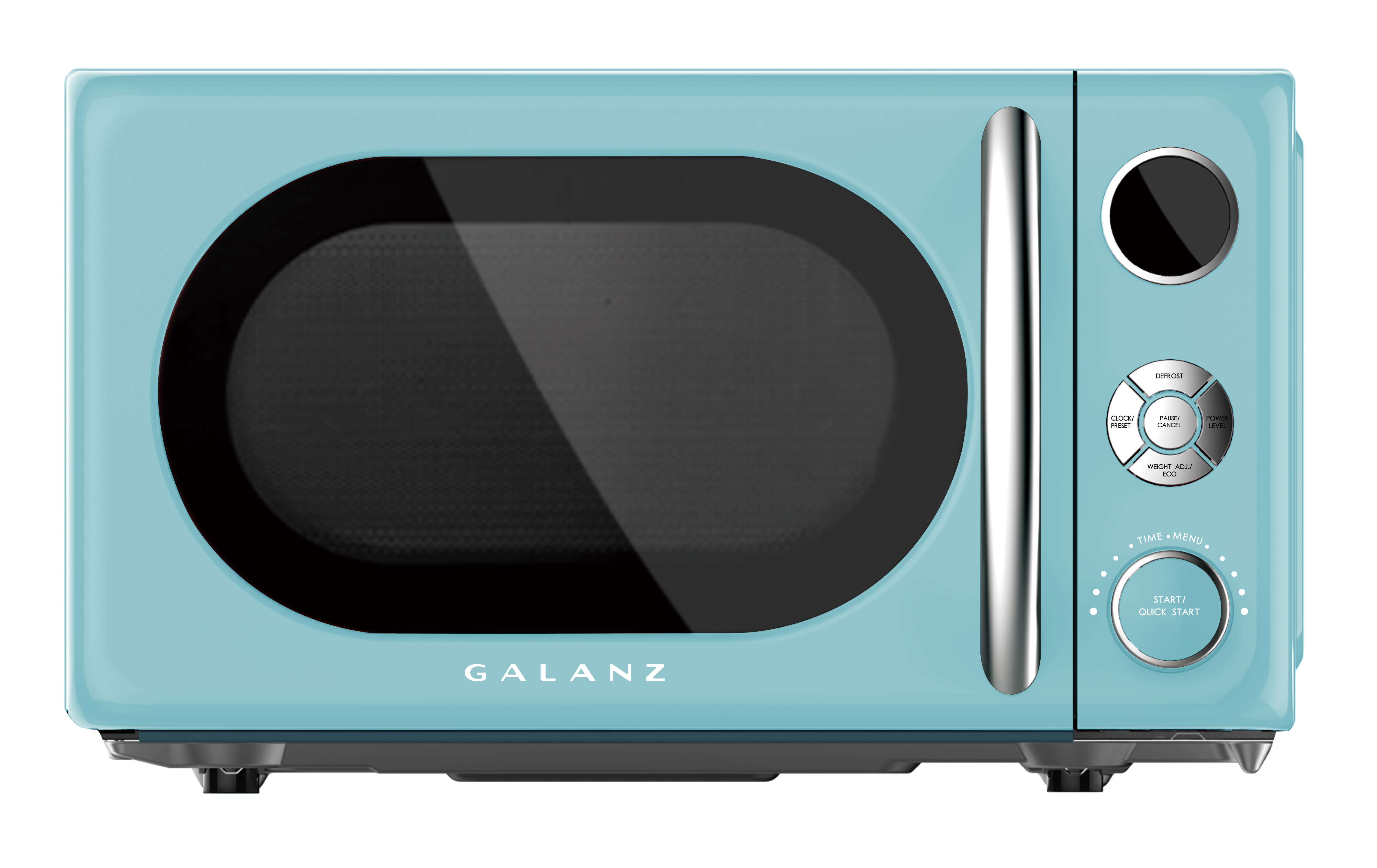 Galanz 0.7 Cu ft Retro Countertop Microwave Oven, 700 Watts, Blue, New - image 1 of 8