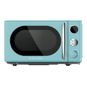 Galanz 0.7 Cu ft Retro Countertop Microwave Oven, 700 Watts, Blue, New