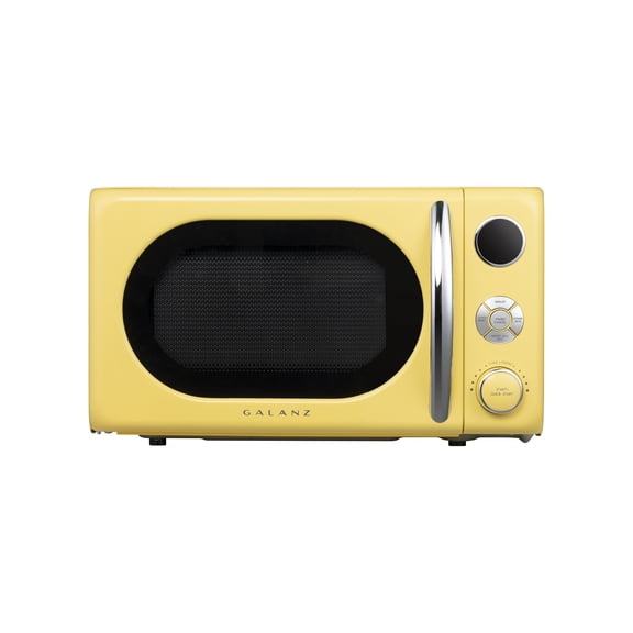 Galanz 0.7 Cu. ft. Retro Countertop Microwave Oven, 700 Watts, Yellow, New
