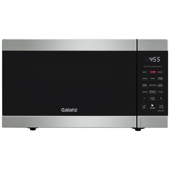 Galanz 0.9 Cu ft Air Fry Countertop Microwave, 900 Watts, Stainless Steel, New