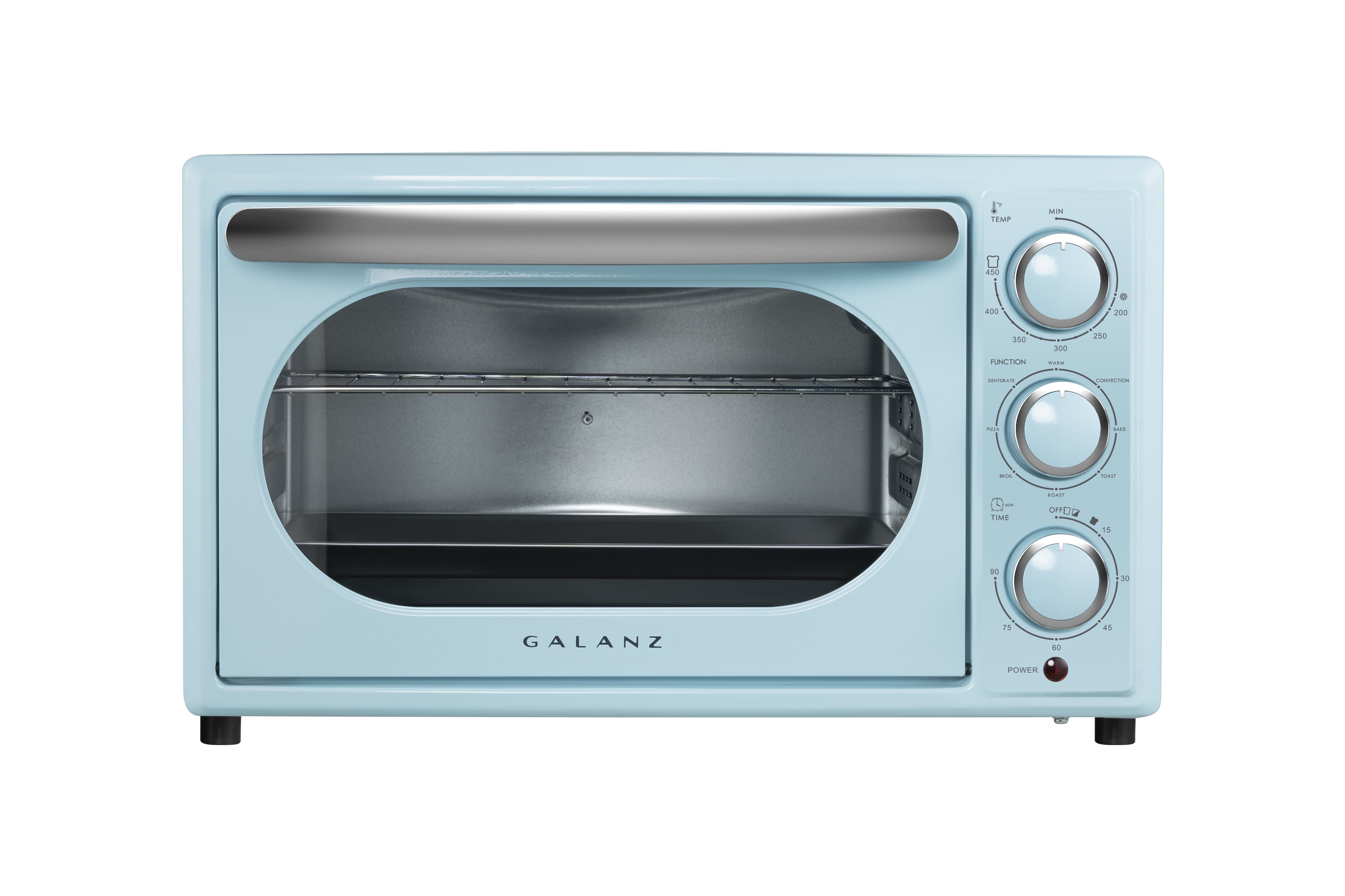 Galanz Retro French door 7-Slice Blue Convection Toaster Oven with