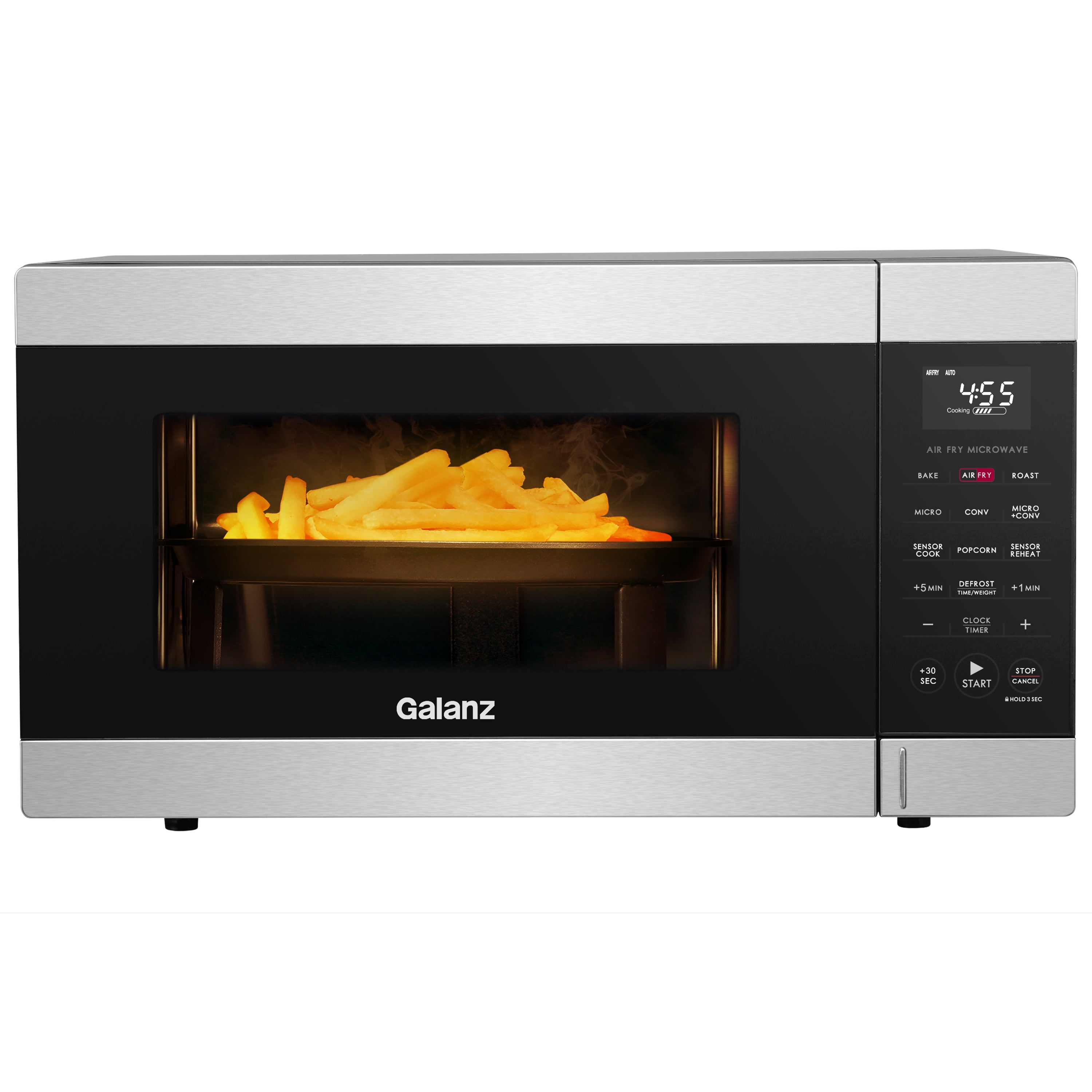 Galanz 1.2 Cu ft Air Fry + Sensor Cook Countertop Microwave Oven, 1000  Watts, Stainless Steel, New 