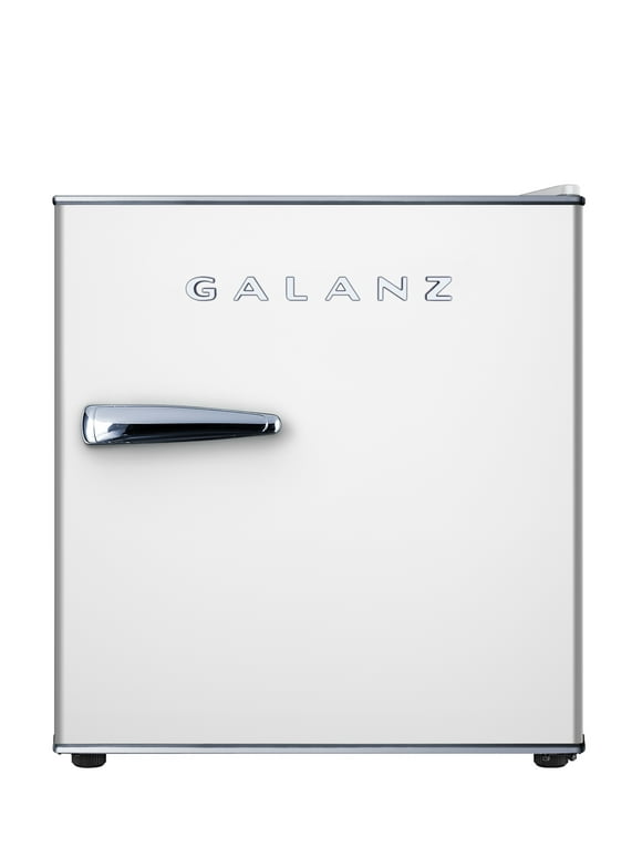 Galanz 1.7 Pies Cúbicos Mini Refrigerador Retro, Blanco, Nuevo