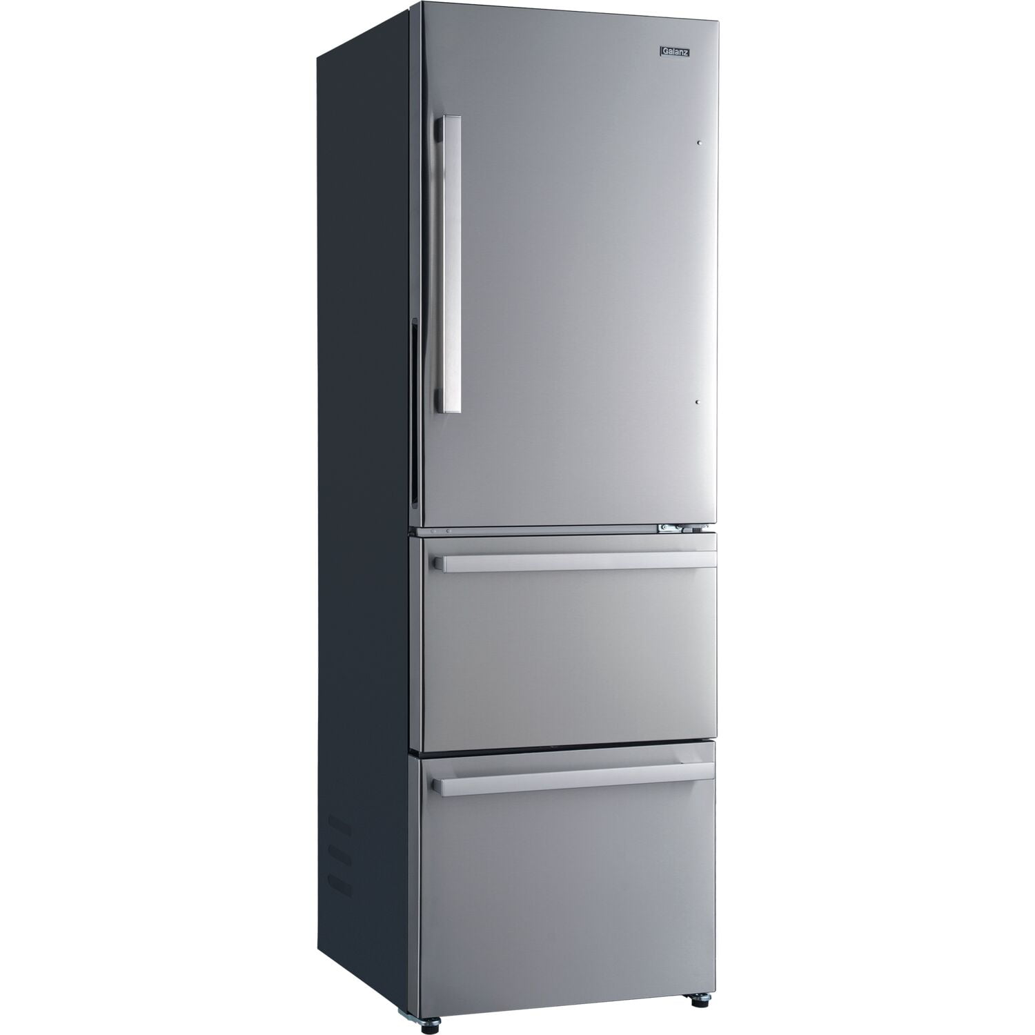 Galanz 12.4 cu. ft. 3-Door Bottom Mount Refrigerator in Stainless Steel Finish