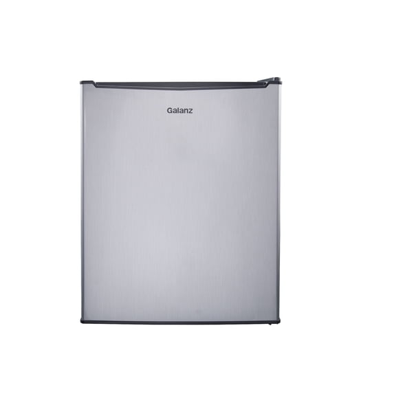 Galanz 2.7 Cu Ft One Door Mini Fridge Stainless Steel Look - Compact, Energy-efficient refrigerator ideal for dorms, offices, and small spaces.
