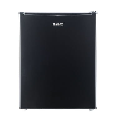 Galanz 2.7 Cu ft Single Door Mini Fridge, Black, Estar, New, Width 19.13"