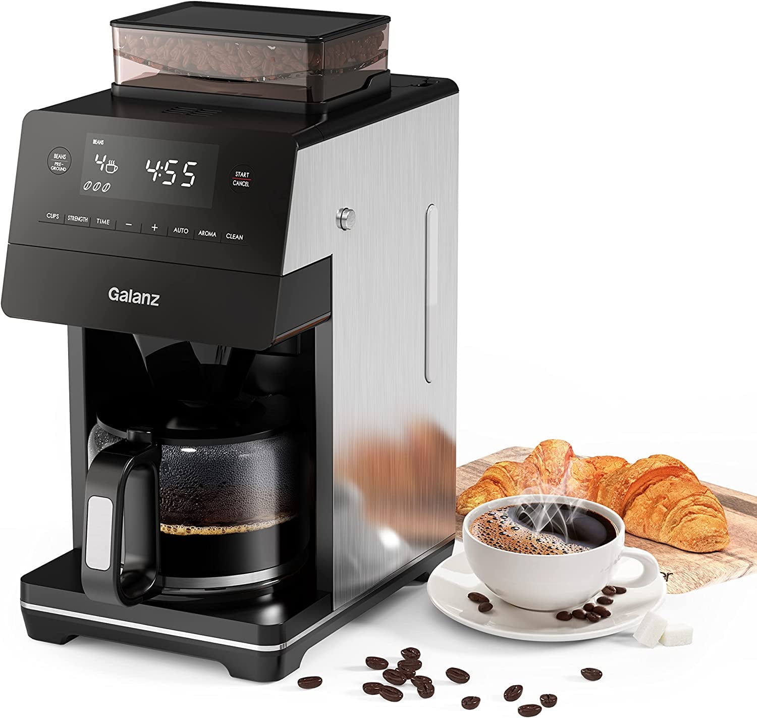 Galanz 2-in-1 Grind and Brew Coffee Maker with Adjustable Grind