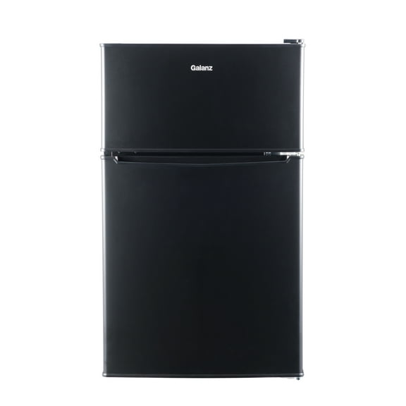 Galanz 3.1 Cu ft Two Door Mini Fridge, Black, New