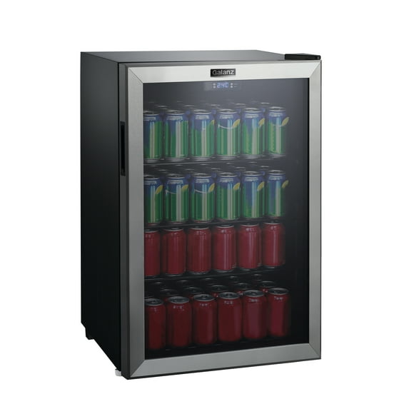 Galanz 4.5 Cu ft 152 Can Beverage Center Mini Fridge, Stainless Steel, New