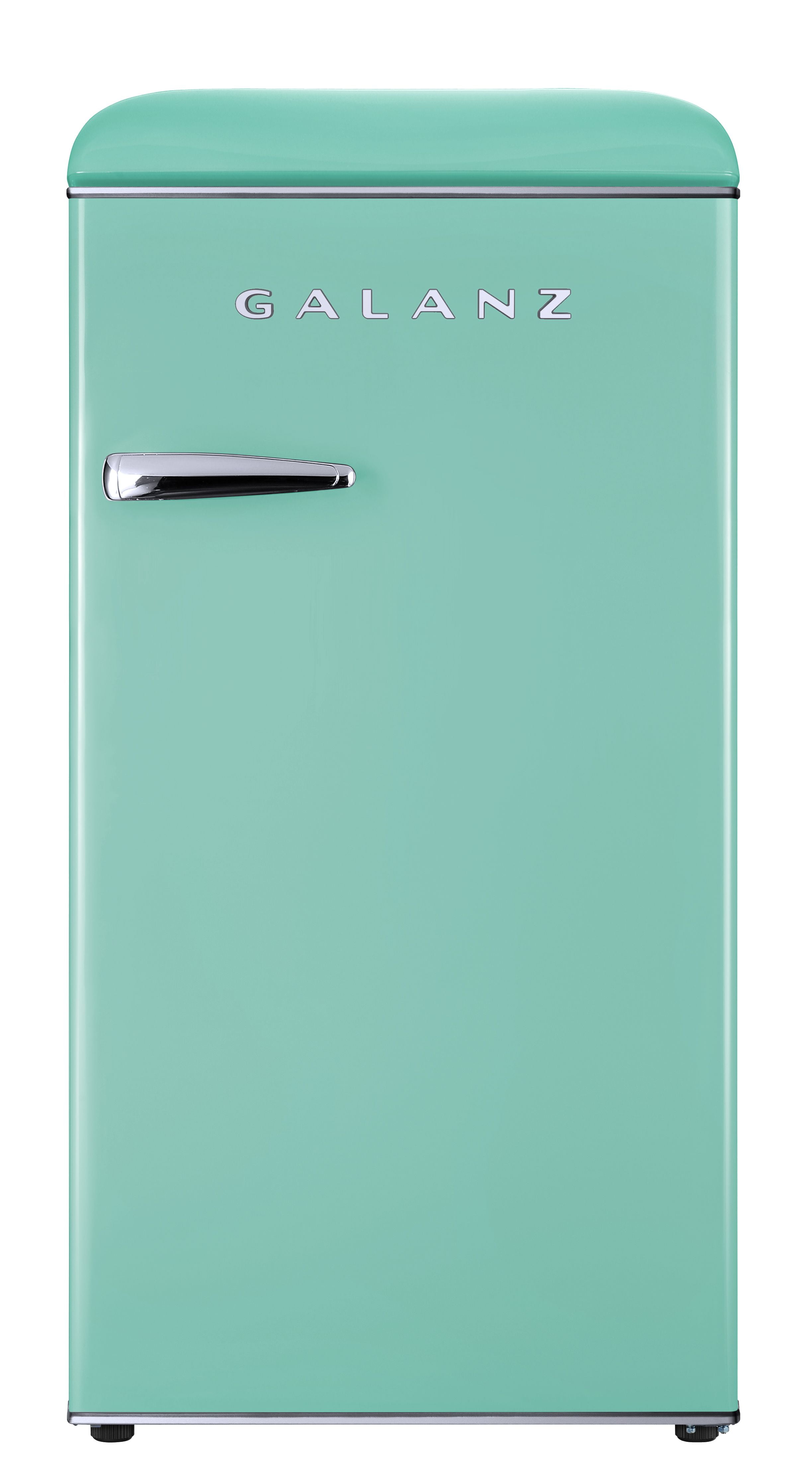 Galanz Retro Efficient Compact Refrigerator w/Freezer, 3.3 Cu Ft, Green