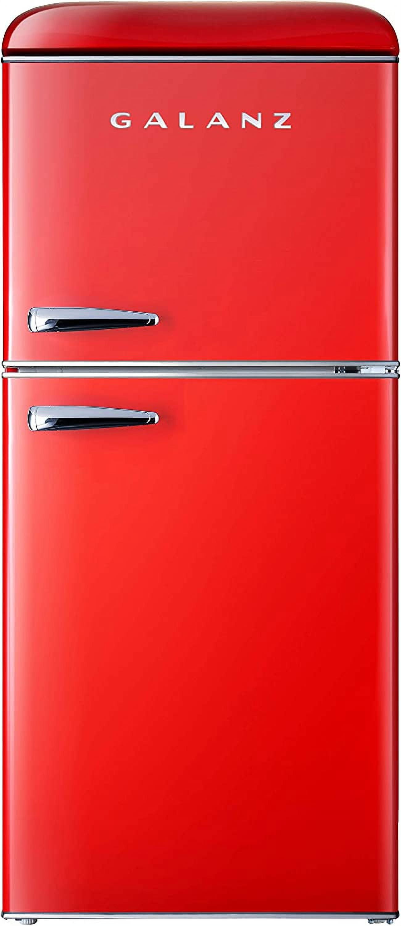 Galanz GLR40TRDER Retro Compact Refrigerator, 4.0 Cu.Ft Mini Fridge with  Dual Doors, Adjustable Mechanical Thermostat with Freezer, 3 Removable  Glass Shelf, 1 Crystal Crisper, 1 Power Cord, Red 