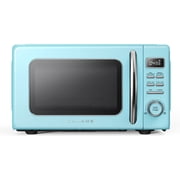 Galanz Retro Countertop Microwave Oven with Auto Cook & Reheat, Defrost, Quick Start Functions, Easy Clean with Glass Turntable, Pull Handle, .7 cu ft, Blue