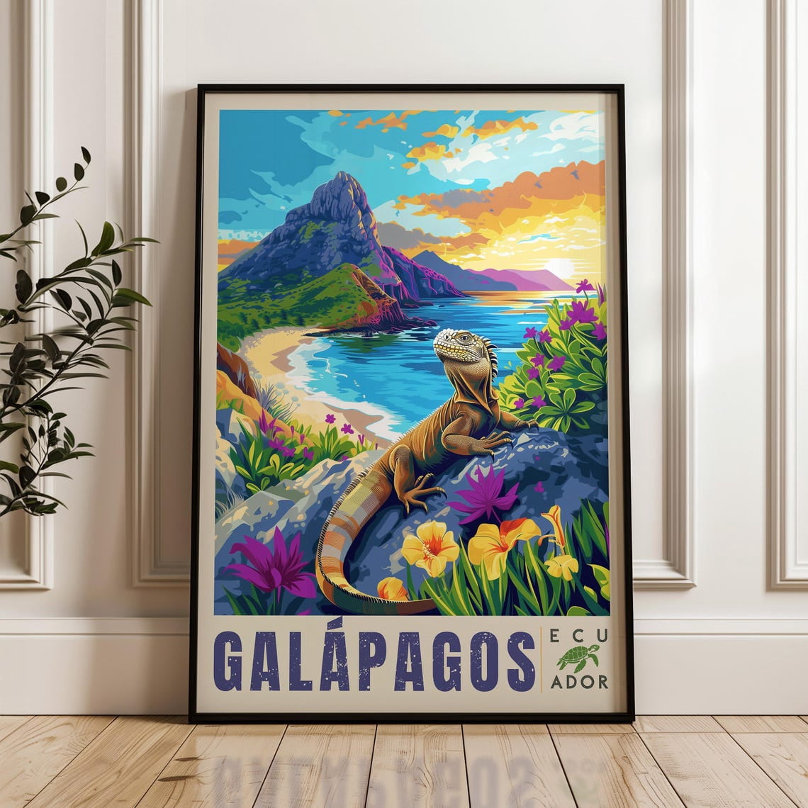 Galapagos Iguana Ecuador Island Wildlife Wall Art Poster - Walmart.com