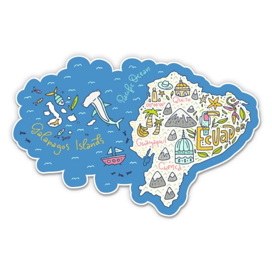 Galapagos Islands Ecuador Travel - 12" Vinyl Sticker Waterproof Decal