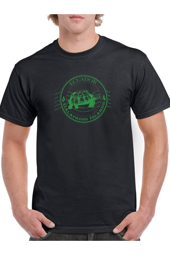 Galapagos Islands Stamp T-Shirt Men -SPIdeals Designs, Male Medium