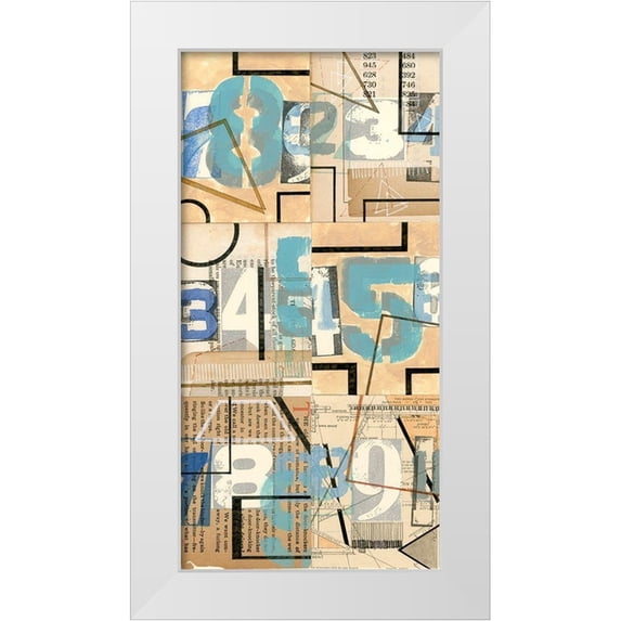 Galapon, Nikki 11x18 White Modern Wood Framed Museum Art Print Titled - Numbers II