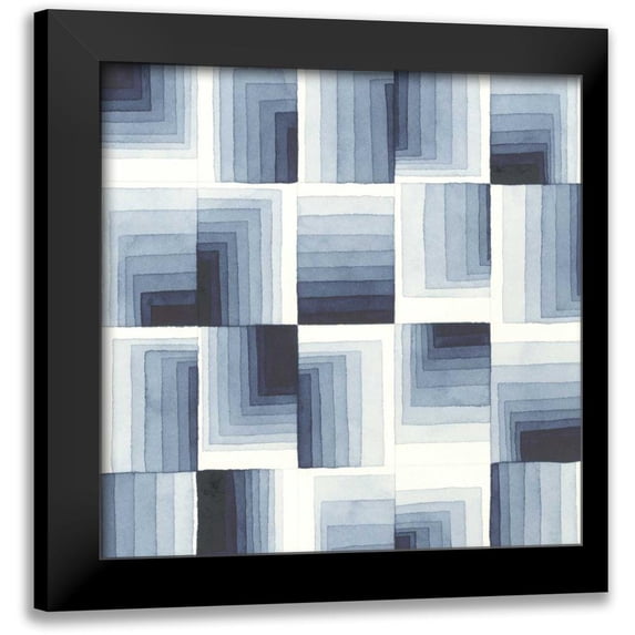 Galapon, Nikki 12x12 Black Modern Framed Museum Art Print Titled - Gradient Indigo I