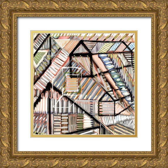 Galapon, Nikki 12x12 Gold Ornate Wood Framed with Double Matting Museum Art Print Titled - Construct I