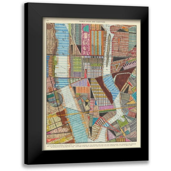 Galapon, Nikki 12x14 Black Modern Framed Museum Art Print Titled - Modern Map of New York II
