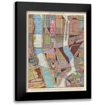 Galapon, Nikki 12x14 Black Modern Framed Museum Art Print Titled - Modern Map of New York II