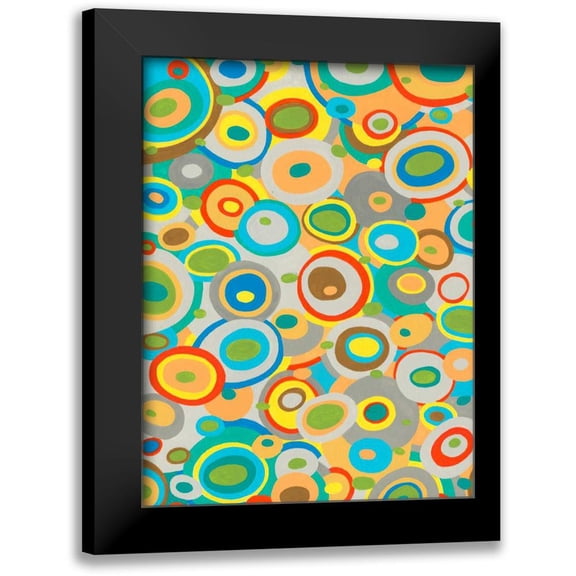 Galapon, Nikki 12x14 Black Modern Framed Museum Art Print Titled - Overlapping Ovals I