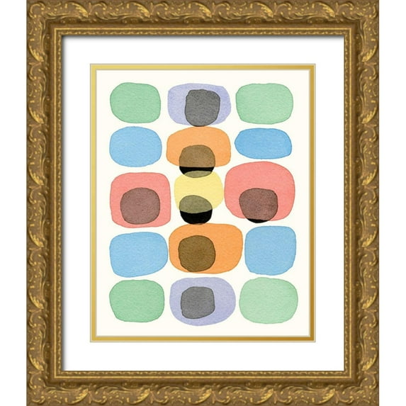 Galapon, Nikki 12x14 Gold Ornate Wood Framed with Double Matting Museum Art Print Titled - Ink Spot II