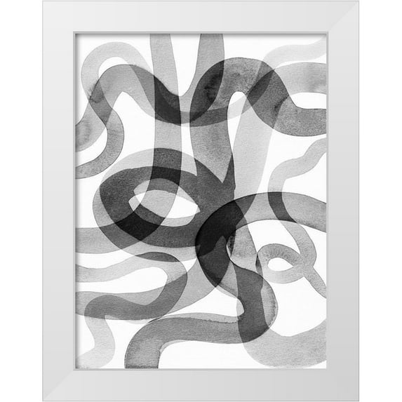 Galapon, Nikki 12x14 White Modern Wood Framed Museum Art Print Titled - Meander III