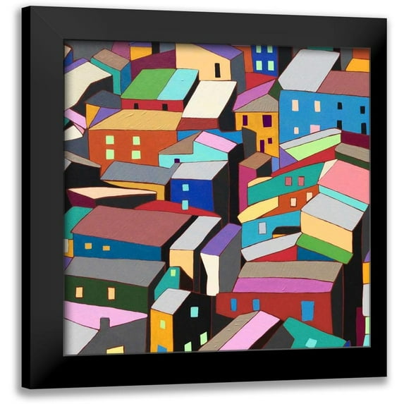 Galapon, Nikki 15x15 Black Modern Framed Museum Art Print Titled - Rooftops I