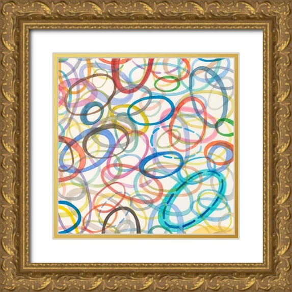 Galapon, Nikki 15x15 Gold Ornate Wood Framed with Double Matting Museum Art Print Titled - Oval Palette I