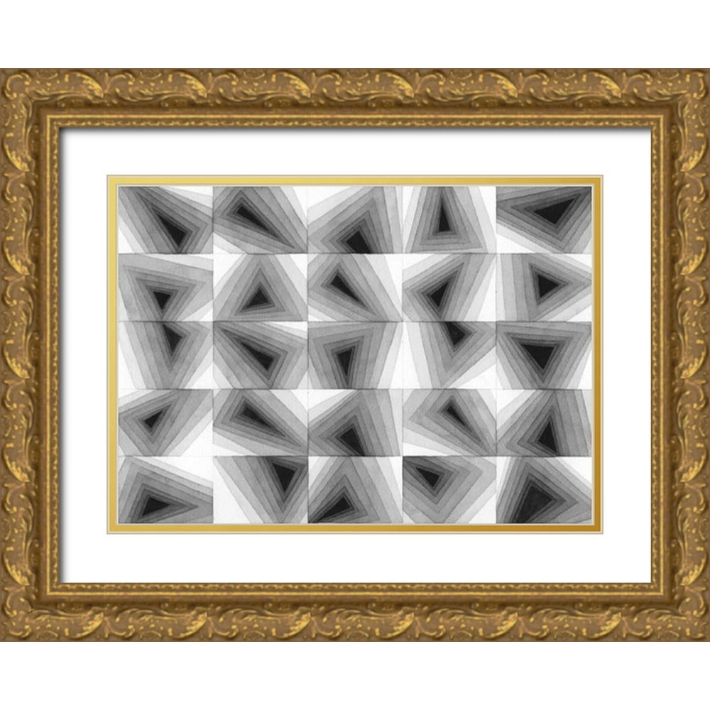 Galapon, Nikki 14x11 Black Ornate Wood Framed with Double Matting Museum  Art Print Titled - Gradient Grays I