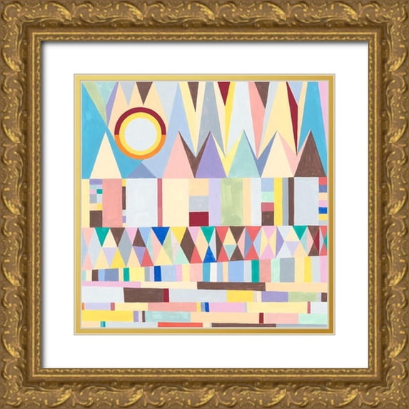 Galapon, Nikki 20x20 Gold Ornate Wood Framed with Double Matting Museum Art Print Titled - Geometric Horizon