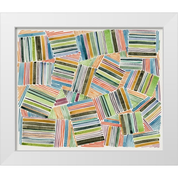 Galapon, Nikki 23x20 White Modern Wood Framed Museum Art Print Titled - Quilted Pattern I