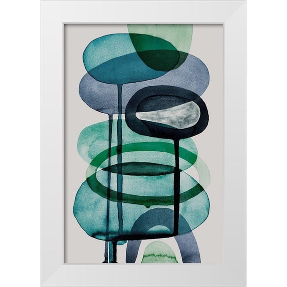 Galapon, Nikki 23x32 White Modern Wood Framed Museum Art Print Titled - Blue Escape II