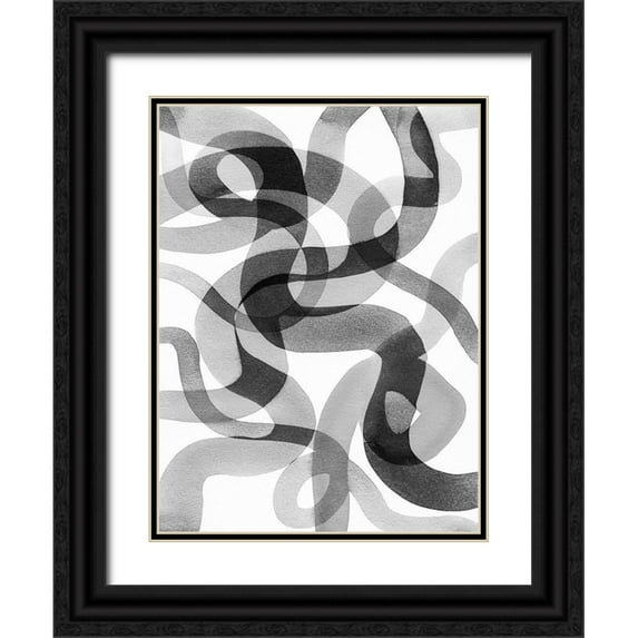Galapon, Nikki 25x32 Black Ornate Wood Framed with Double Matting Museum Art Print Titled - Meander IV
