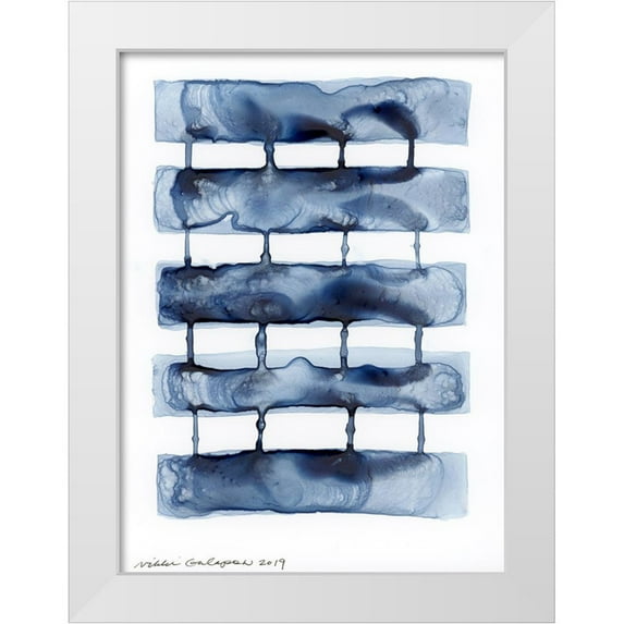 Galapon, Nikki 25x32 White Modern Wood Framed Museum Art Print Titled - Stitched Together I