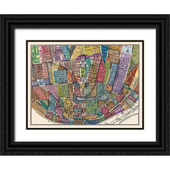 Galapon, Nikki 32x25 Black Ornate Wood Framed with Double Matting Museum Art Print Titled - Modern Map of St. Louis