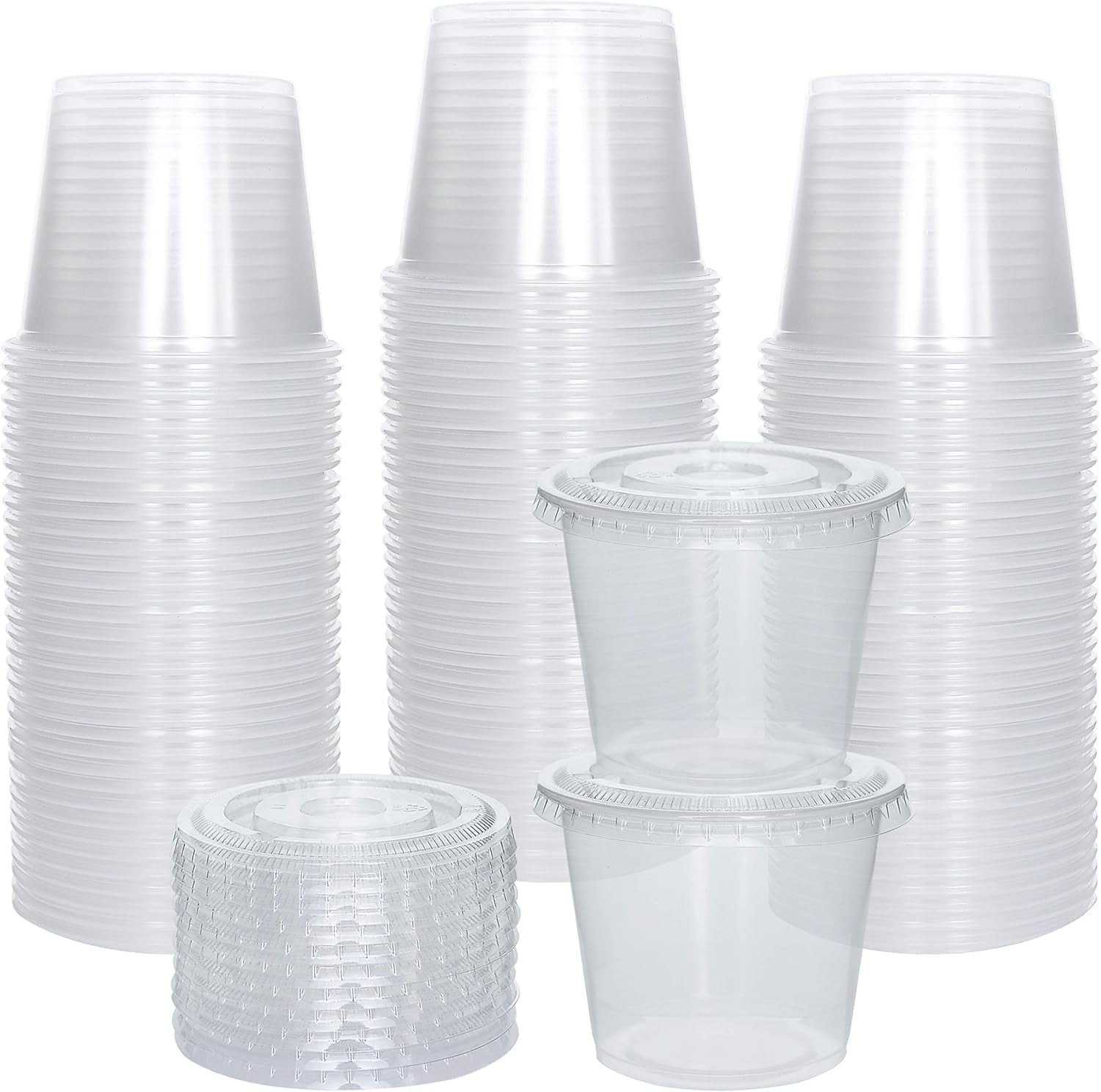 100 Sets 5.5 oz Small Plastic Go To Go Containers, Disposable Round ...