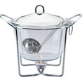 thumbnail image 1 of Galashield 4-Quart Stainless Steel Buffet Server with Glass Dish and Ladle | Food Warmer for Soup, 1 of 5