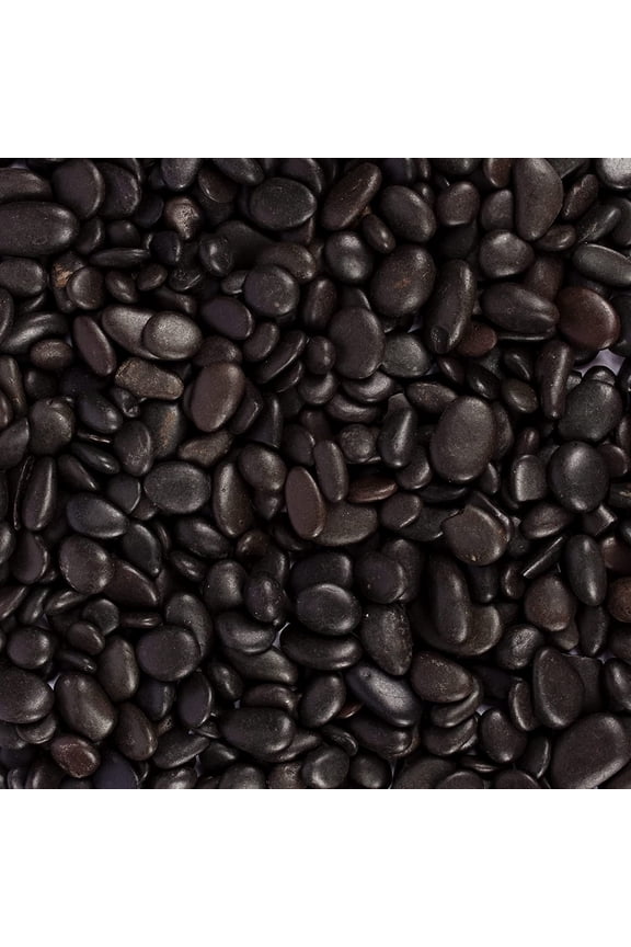 5 lbs Black River Rocks For Landscaping 430 Stones (0.3-0.6 Inches), Polished Decorative Pebbles for Plants, Fish Tank, Vase