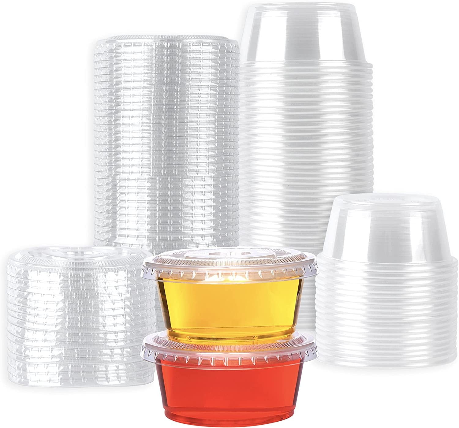 Galashield [100 Sets] 3.25 oz Small Plastic Containers with Lids