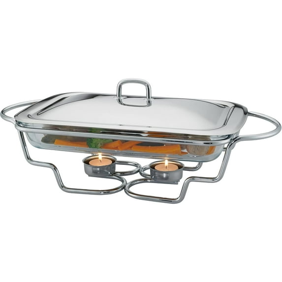 Galashield Chafing Dish Buffet Set Warming Tray with Lid Stainless Steel Buffet Server and Oven Safe Glass 3-Quart