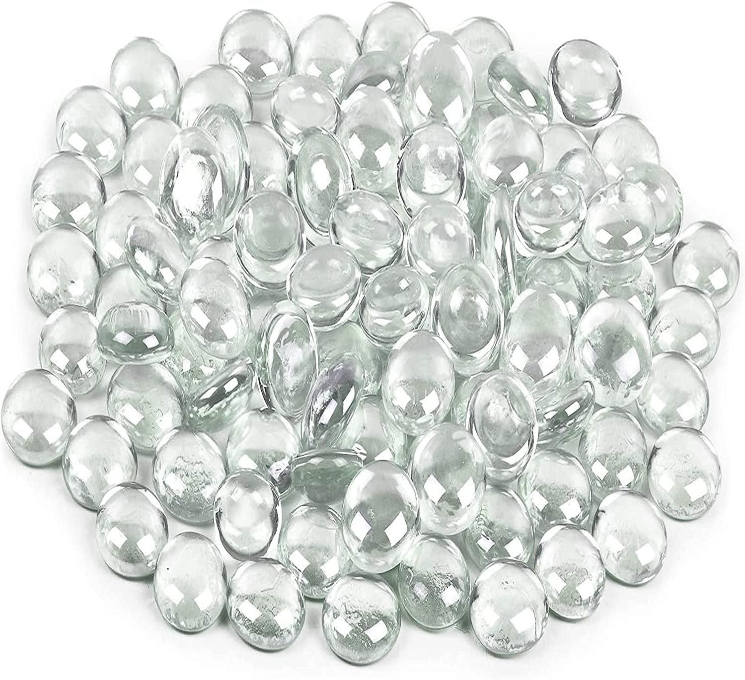Galashield Clear Flat Glass Marbles for Vases Glass Gems Beads Pebbles Vase Filler 5 lbs, Approx. 450 Pcs - image 1 of 6
