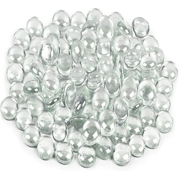 Galashield Clear Flat Glass Marbles for Vases Glass Gems Beads Pebbles Vase Filler 5 lbs, Approx. 450 Pcs