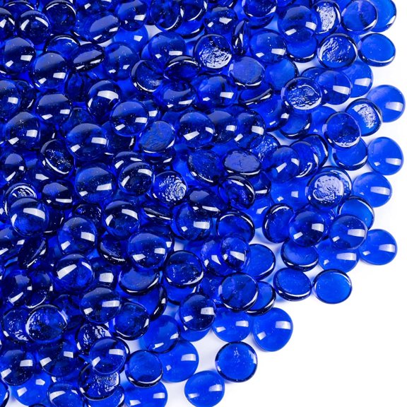Galashield Flat Glass Marbles Vase Filler Beads 5lb, 500 Cobalt Blue Stones Pebbles Gems