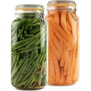 Galashield Glass Jars with Lids Food Storage Jars with Airtight Lids Leak Proof Glass Canisters Kitchen Jars [Set of 2-67 oz]