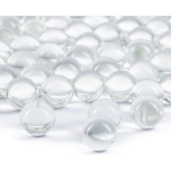 Galashield Glass Marbles Vase Filler Round Beads 5lb, 400 Clear Stones